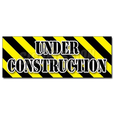 Amistad 12 in. Under Construction Decal Sticker - Workers Construction Demolition Crew AM3943493